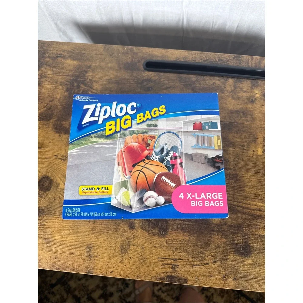 Ziploc Big Bags (2) XL & LG Stand & Fill Storage Bags NEW DISCONTINUED